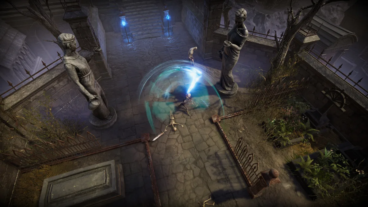 Official V Rising crypt combat screenshot used as visual reference